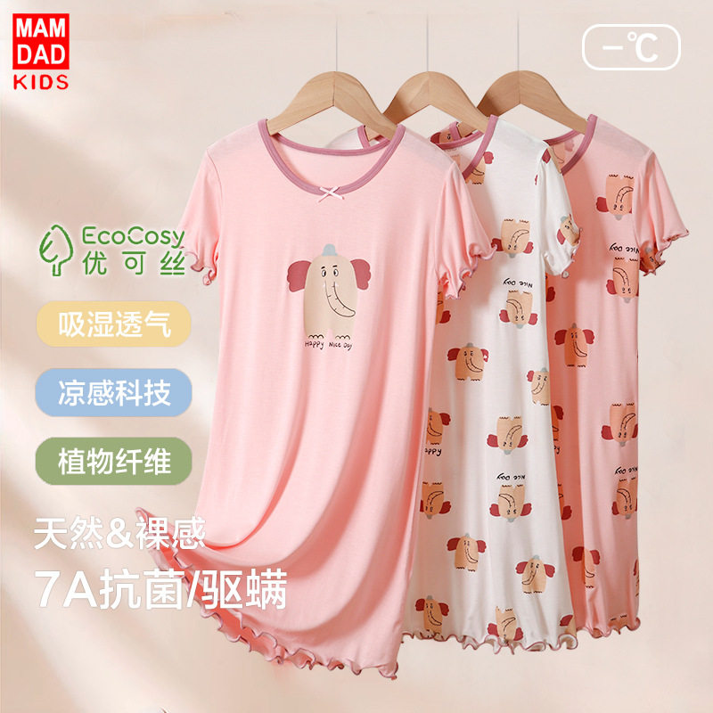 女童睡裙薄款亲子款夏天