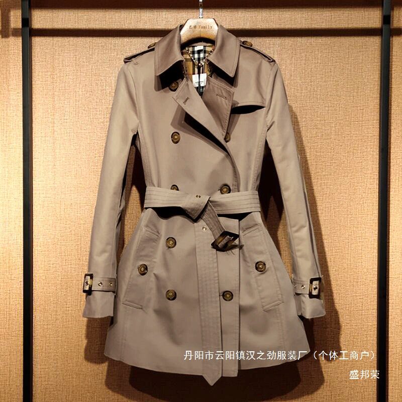直销正肩外套风衣美拉德收腰重工小个子短款女春季英伦双