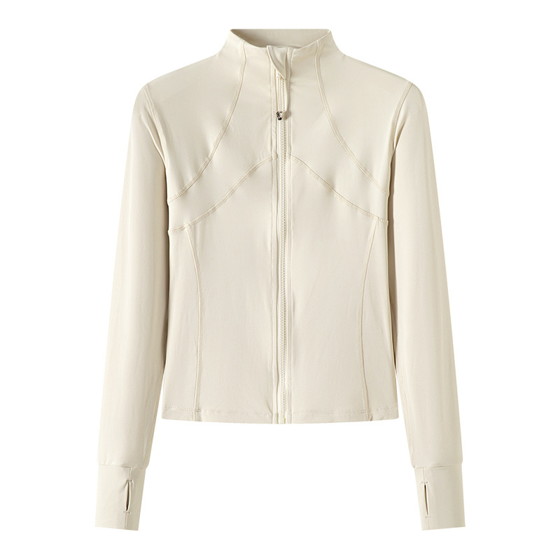 H536运动外套健身服女长袖上衣跑步服裸感瑜伽服立领瑜伽外套上衣