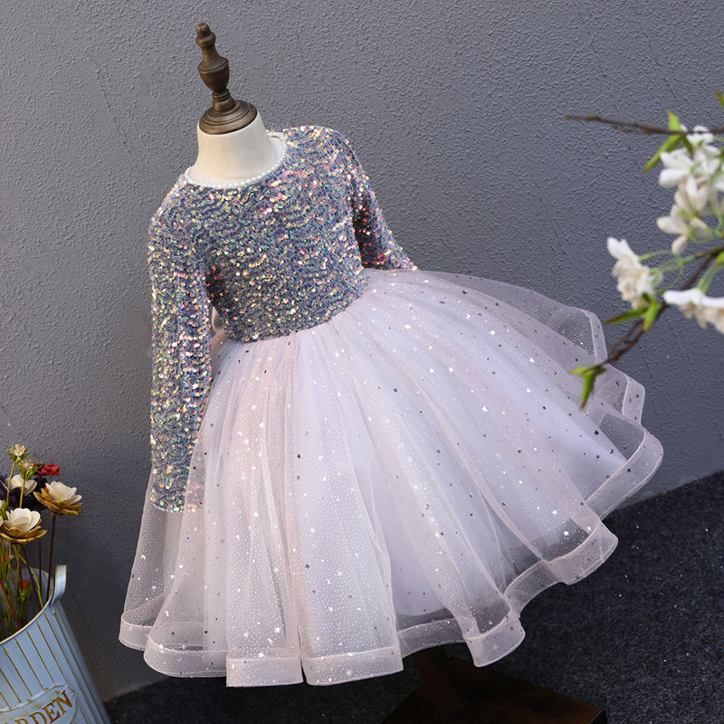 礼服女孩主持钢琴演出服紫色公主