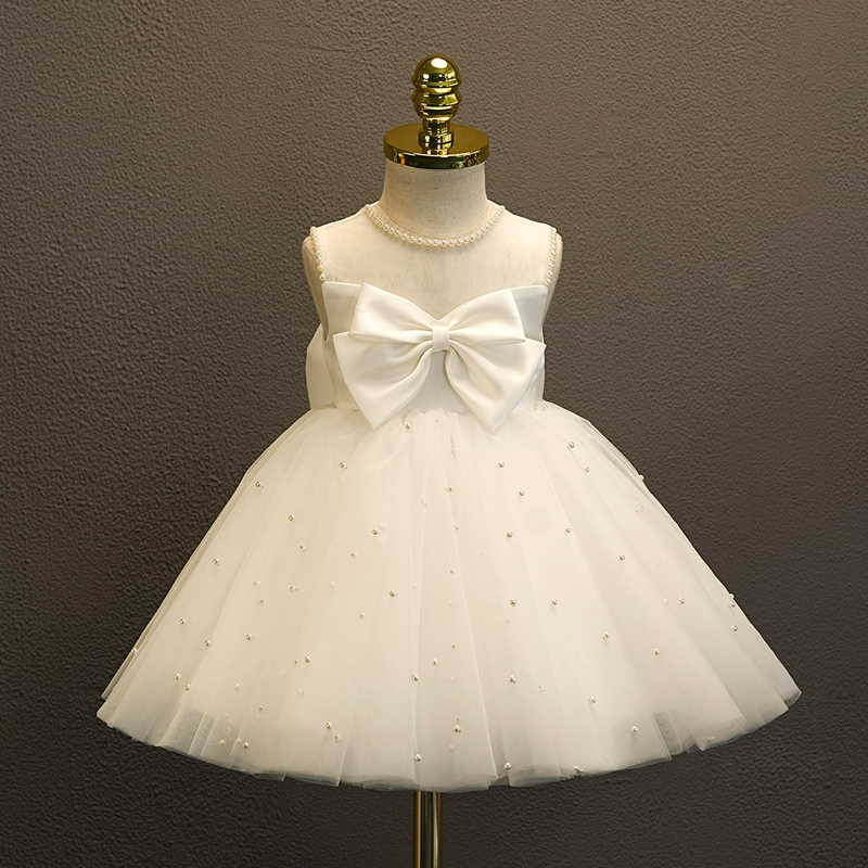 花童婚纱白色森系风轻奢晚礼服