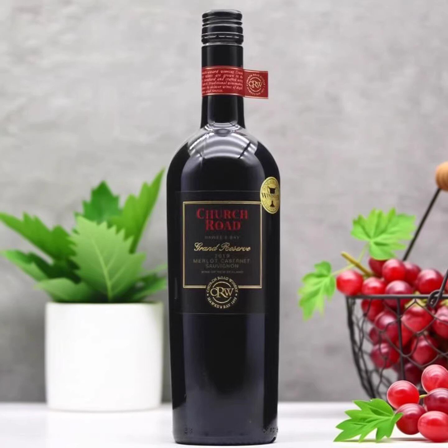 虔途红标珍藏梅洛赤霞珠干红Church Road葡萄酒进口红酒750ml礼盒