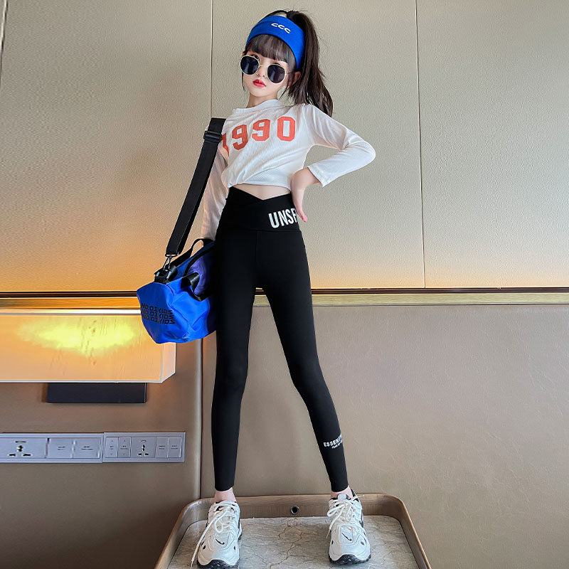女童打底裤秋装2023新款儿童外穿鲨鱼裤女大童春秋修身芭比裤子潮高性价比高么？