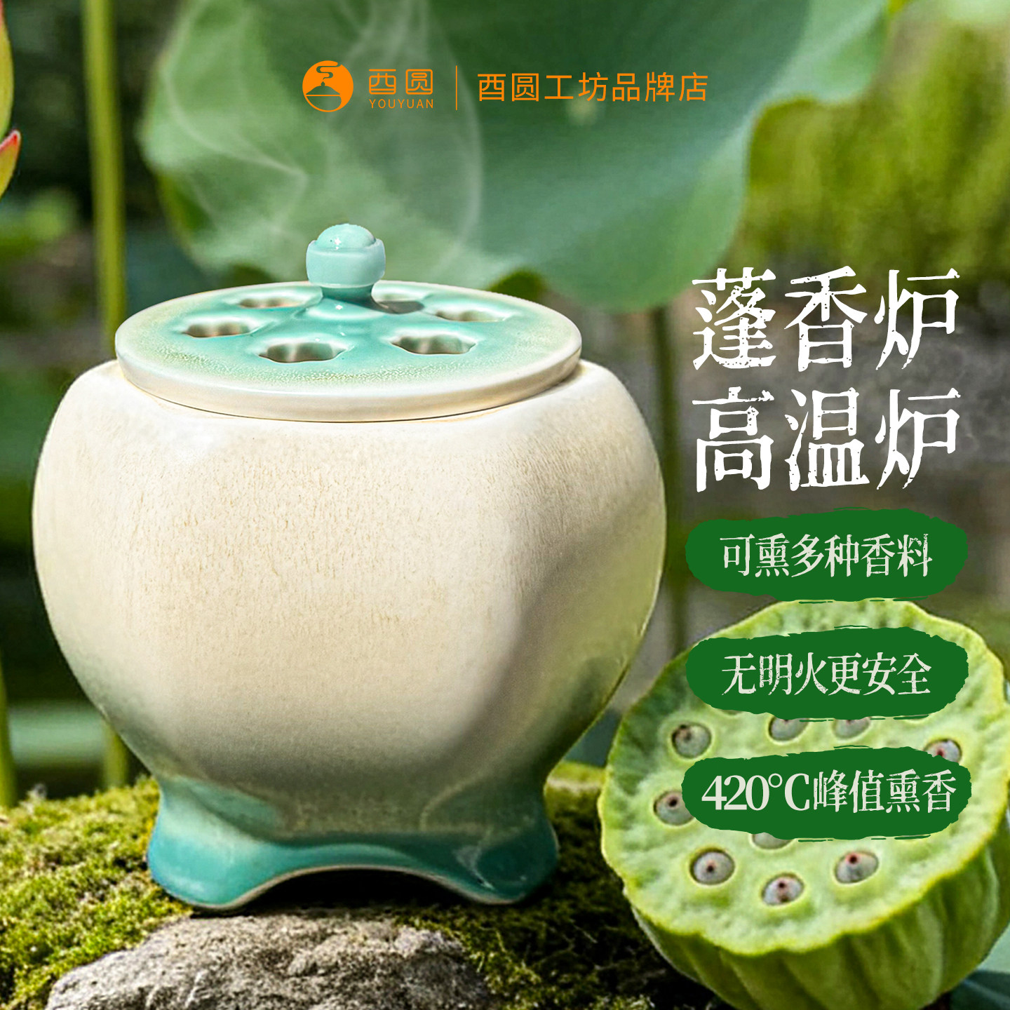 新款高温电子熏香炉130-420度数码线控调温客厅会议室大面积熏香