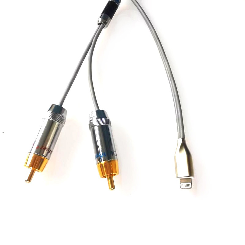 MCA m5/苹果AUX音频线转3.5iphoneXs/XR/8/7l一分二RCA车载纯银线
