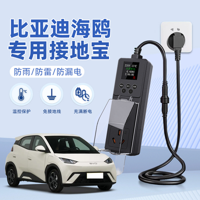 适用比亚迪海鸥接地宝充电转换器新能源电动汽车免接地线延长插座