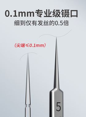 5号针尖细胞夹黑头镊子美容院专用刮闭口痘痘去痘粉刺针工具