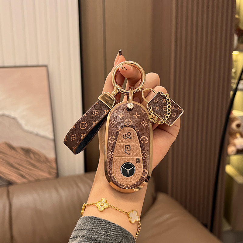 新款奔驰E300L C260L GLC260高档钥匙套女gla cla cle gle s400扣