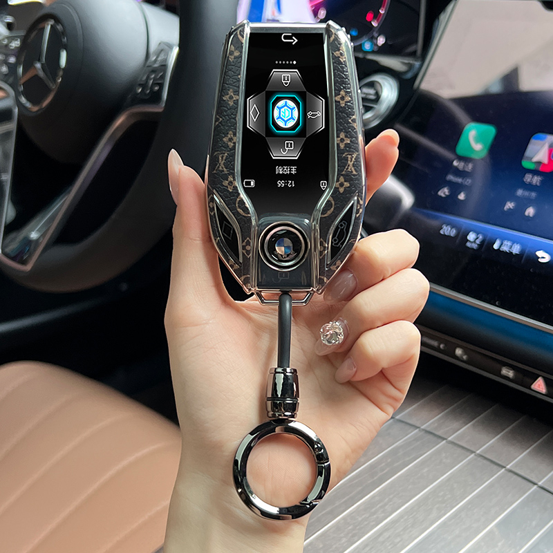 适用宝马液晶钥匙套7系740车730x3外壳x7触屏5系530le扣8系x5x6