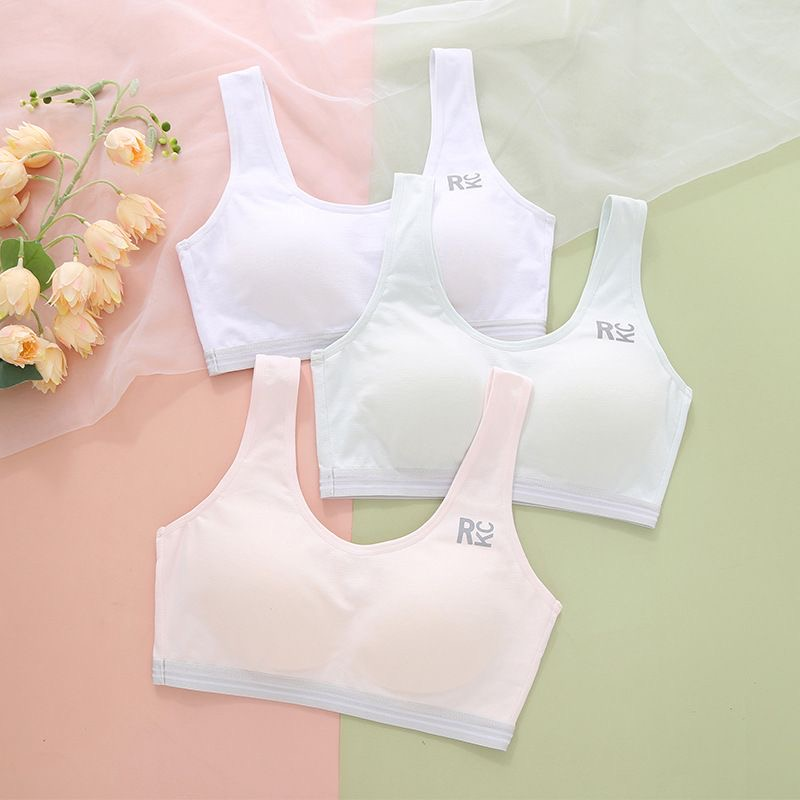 少女文胸运动内衣女白色小背心式学生初中高中生女童发育期薄款夏