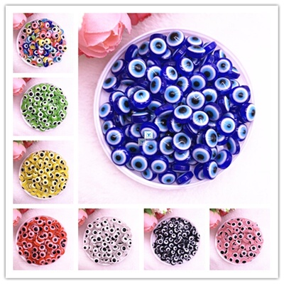 极速NEW 50PCSh 8/10mm Oval Beads Evil Eye Resin Spacer Beads