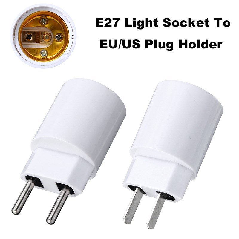 极速EU/US Plug E27 Lamp Base Socket Lamp Holder ConWverter A