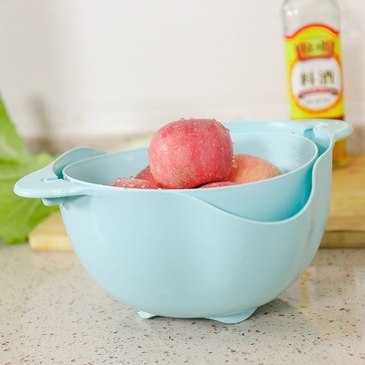 Basket of plastic fruit bowl tea table laden with double