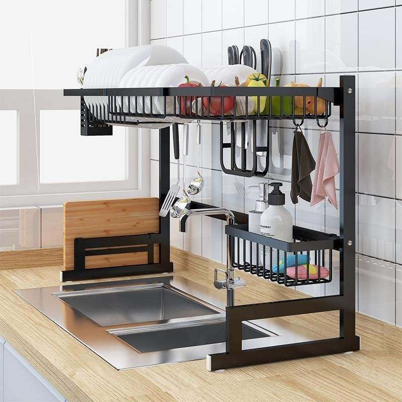 Stainless steel kitchen asphalt water rack sink rack basin
