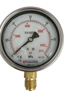 压力表DMASS德玛仕EN837-1德国MBB10B-600-1 100盘 径向60MPA