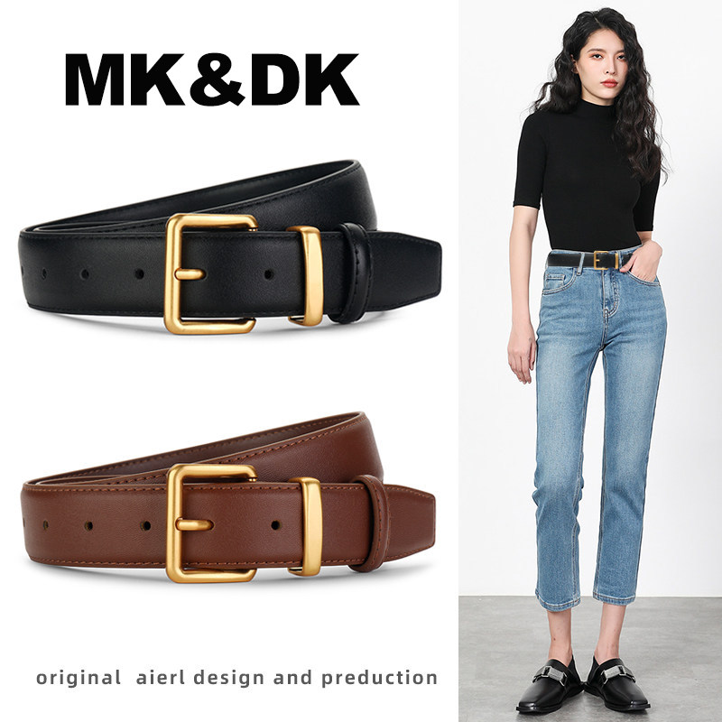 MK&DK皮带女士配牛仔裤腰带真皮百搭新款女款2026新款宽腰带装饰