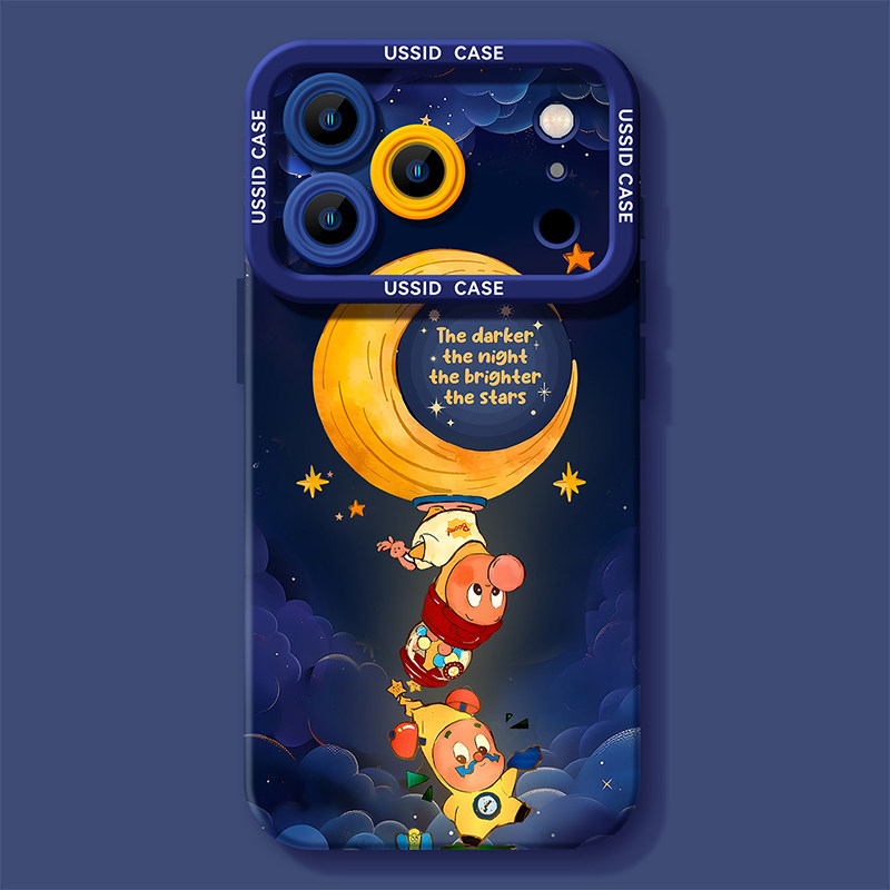 蓝色星星小人适用苹果17promax手机壳iphone17新款17air15超火高级感14全包16pro防摔max带挂绳可爱硅胶16套