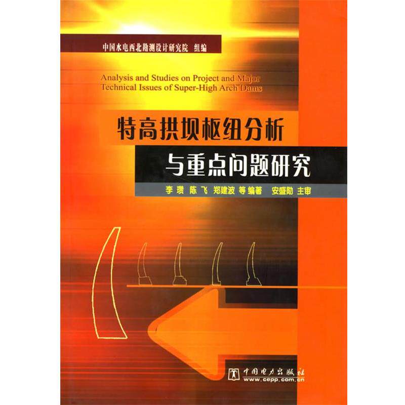 【正版书】 特高拱坝枢纽分析与重点问题研究 李瓒,陈飞,郑建波 等编著 中国电力出版社