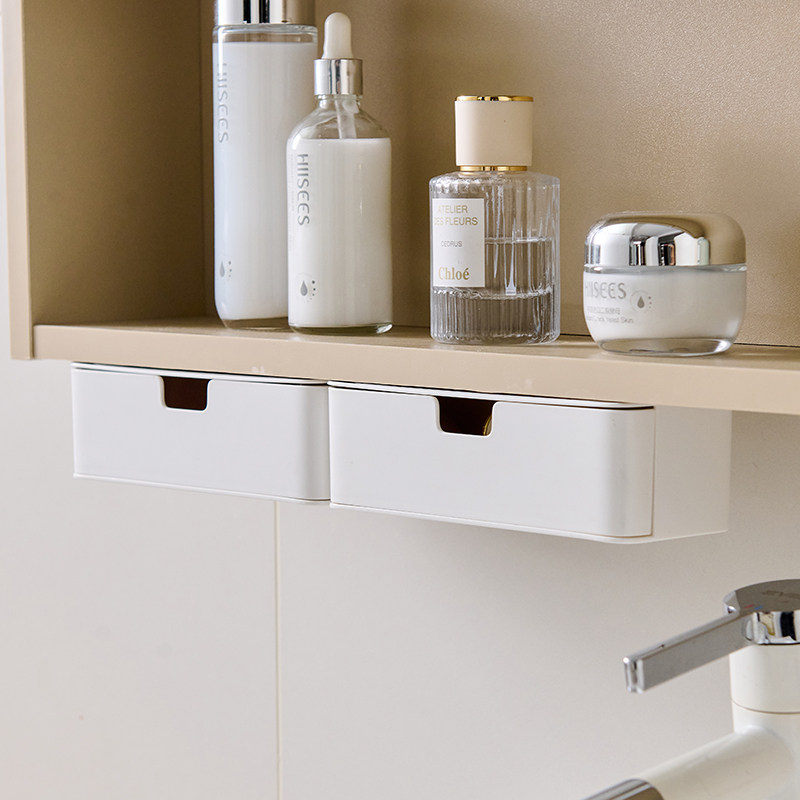 镜柜下抽屉式收纳盒卫生间化妆品口红棉签杂物隐形神器整理置物架,收纳整理,桌面收纳盒,淘宝优惠券,粉丝福利购,淘宝优惠卷