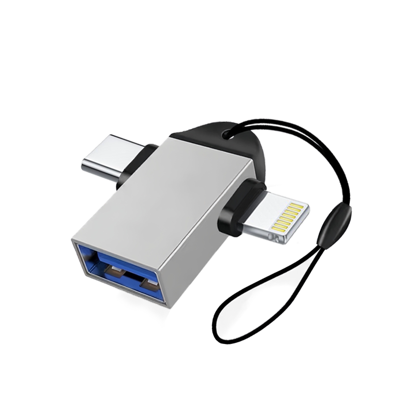 typec+lightning转USB3.0转接头