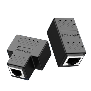 座机2芯成品电话线分线器固话一分二直通对转接头三通转换头转换器RJ11网络网线数据信号对接头网络母插座