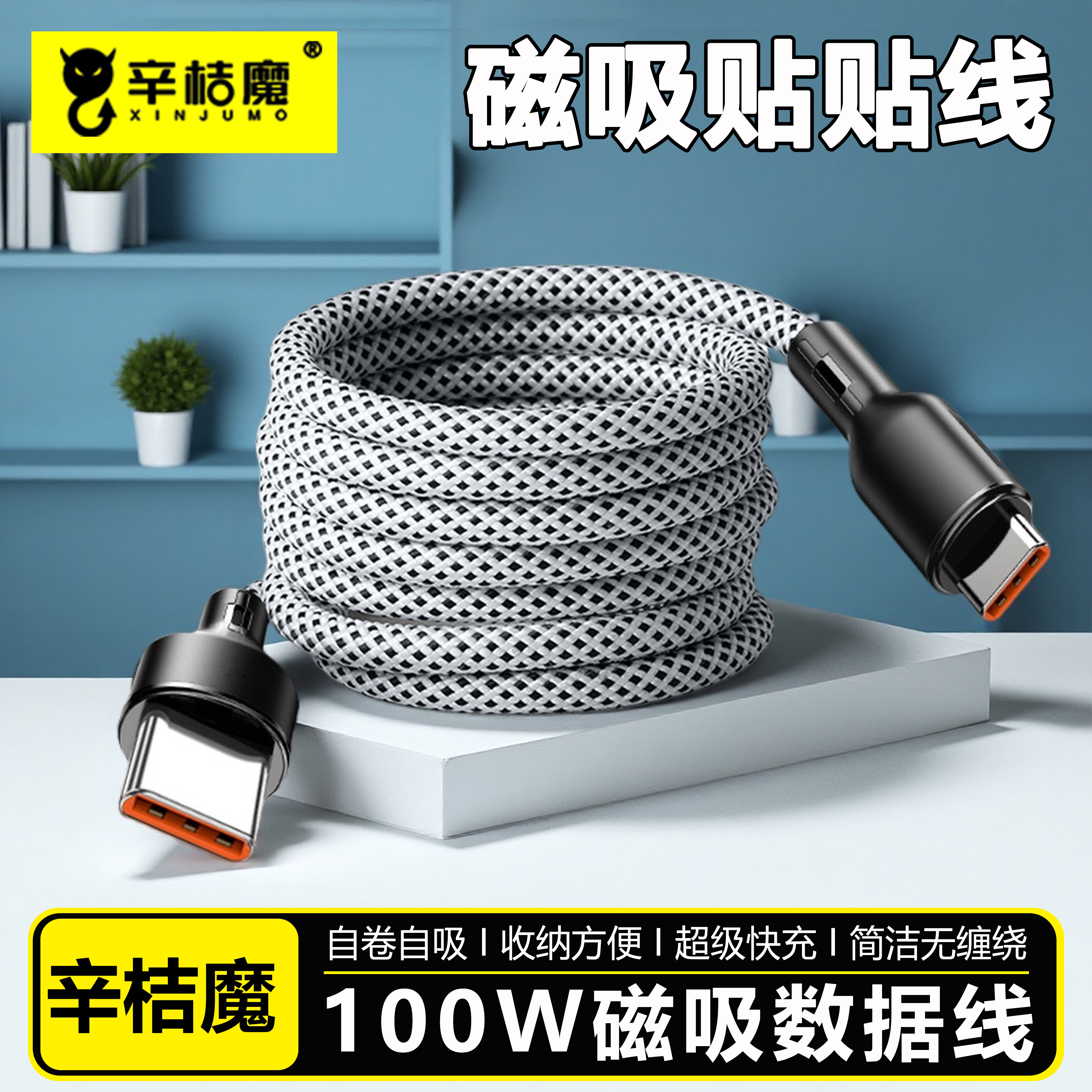 磁吸收纳100W双typec数据
