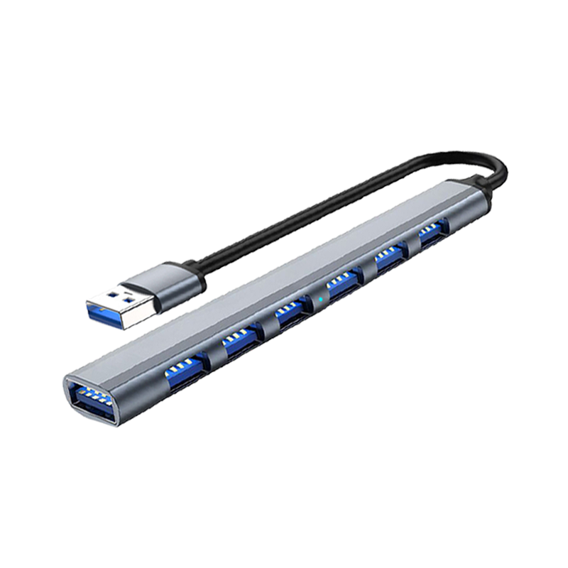 七合一usb3.0扩展器多口分线器笔记本type-c拓展坞扩展适用华为苹果15外接u盘带供电笔记本电脑iPhone接口HUB