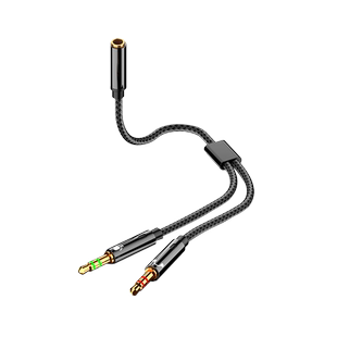 电脑耳机转接头线麦克风二合一转换头手机耳麦分线器音频一分二台式电脑笔记本3.5mm接口圆孔接耳塞A1843