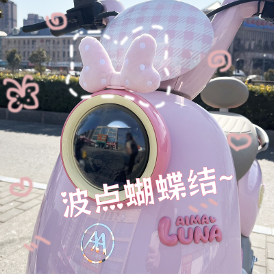 电动车蝴蝶结装饰粉色小配件OEMG适用爱玛雅迪台铃电瓶车贴纸改造