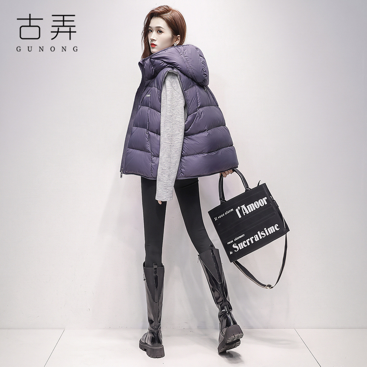 潮牌两件套羽绒服马甲女短款小个子2026秋冬新款韩系时尚马夹外套