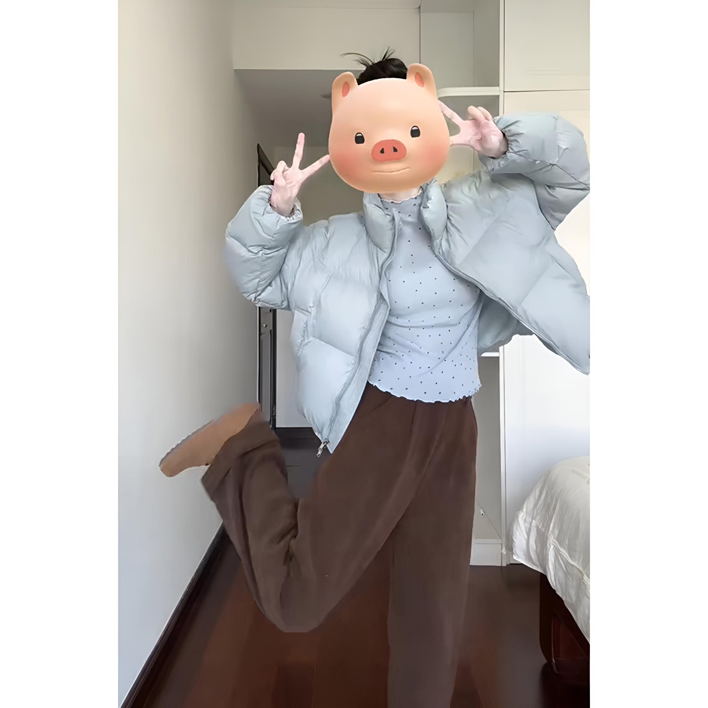 韩系高级感立领短款棉服外套女2026秋季新款保暖棉衣棉服