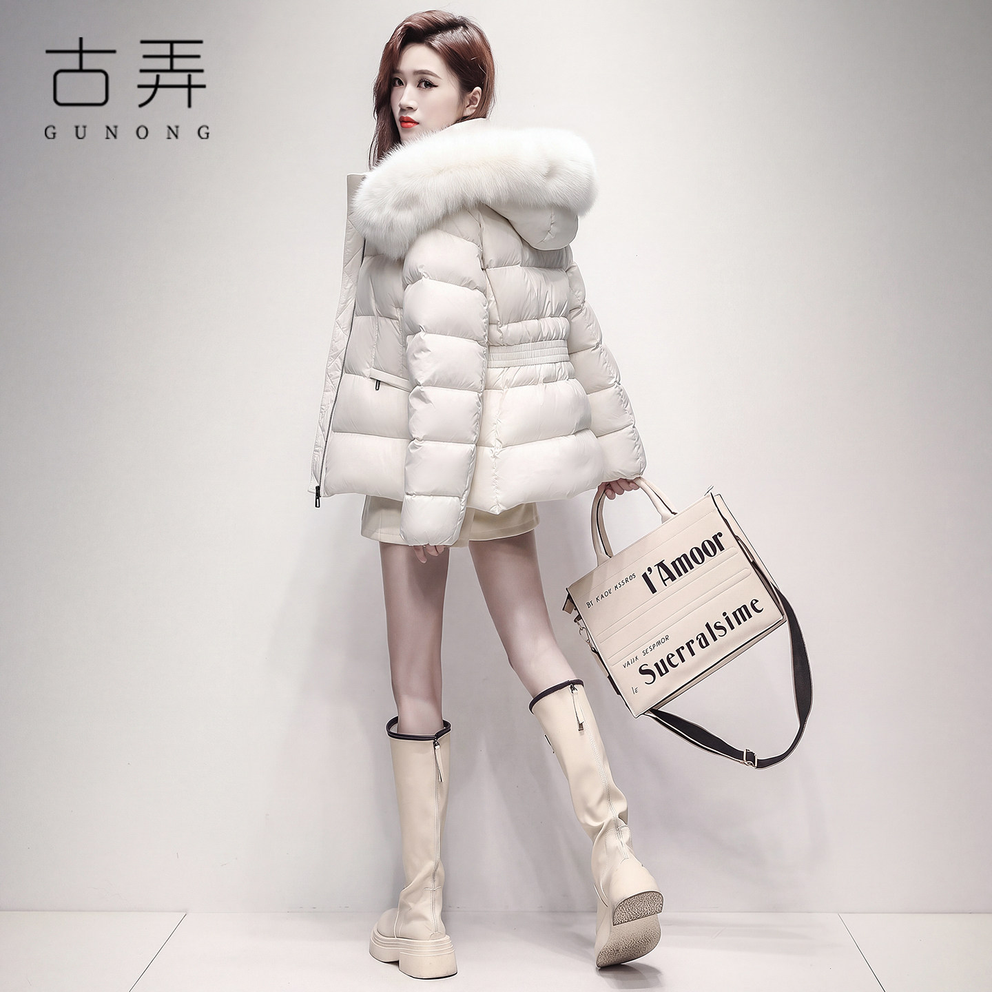 高级感奢华大毛领鹅绒羽绒服女中长款小个子时尚洋气收腰显瘦外套