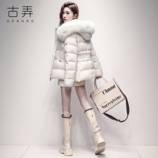 高级感奢华大毛领鹅绒羽绒服女中长款小个子时尚洋气收腰显瘦外套