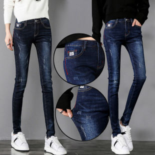 小脚铅笔裤 新款 高腰弹力修身 显瘦大码 潮 牛仔裤 长裤 女2025年春夏季