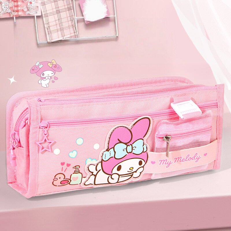 三丽鸥授权笔袋大容量卡通美乐蒂学生文具盒儿童多层文具袋多功能
