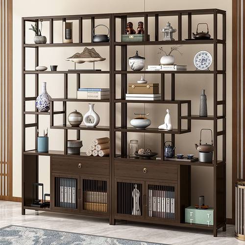 博古架博古架实木置物架客厅茶室展示架办公室书架古风工厂直销