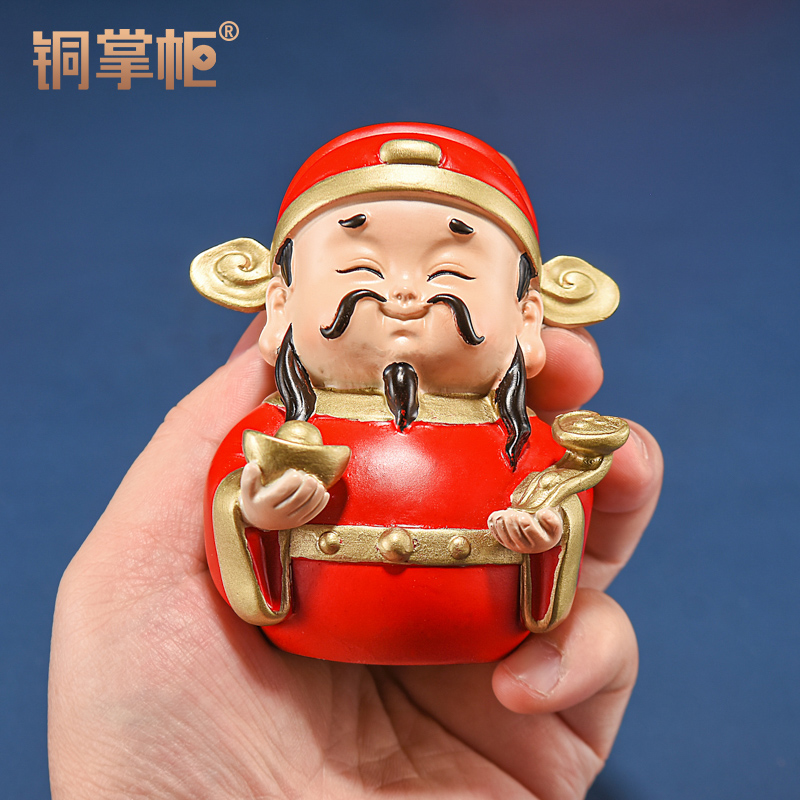 纯铜招财小财神爷摆件家居办公室