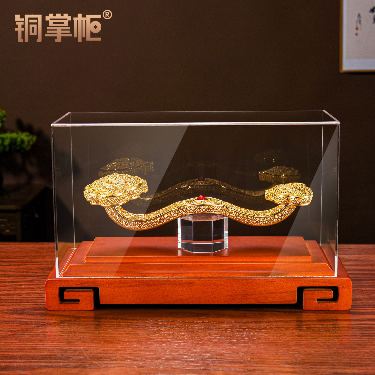 铜鎏金花丝吉祥如意招财装饰摆件