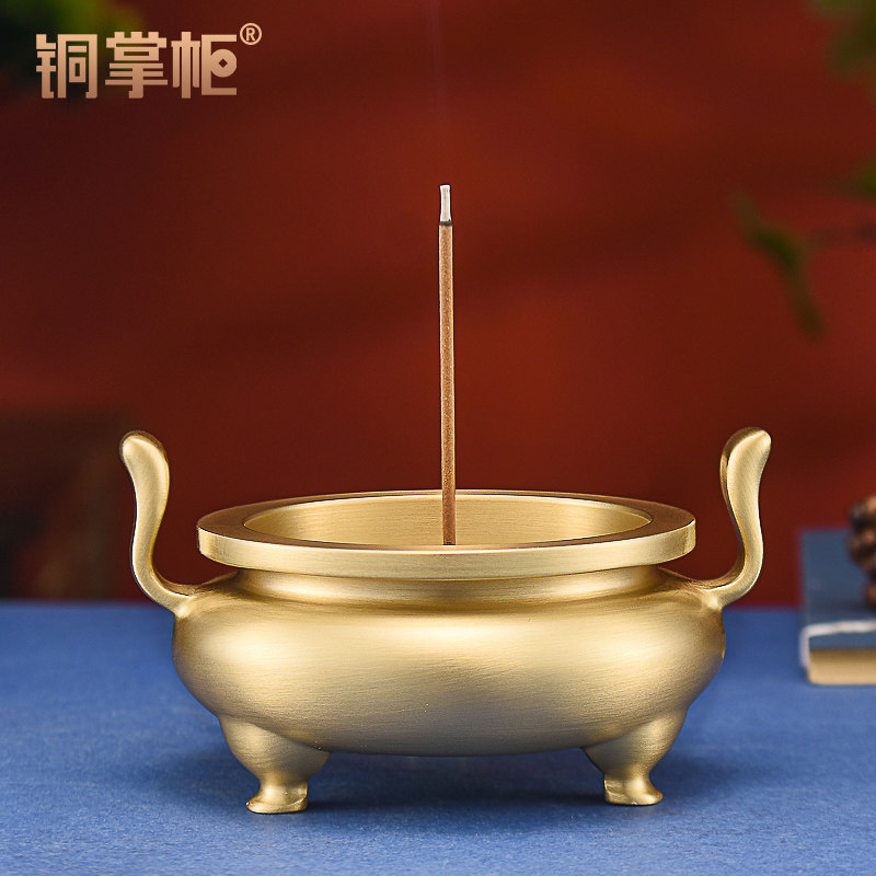 铜香炉纯铜上香供佛供奉檀香炉香薰家用室内线香插宣德炉铜熏香炉,家居饰品,香薰炉,淘宝优惠券,粉丝福利购,淘宝优惠卷