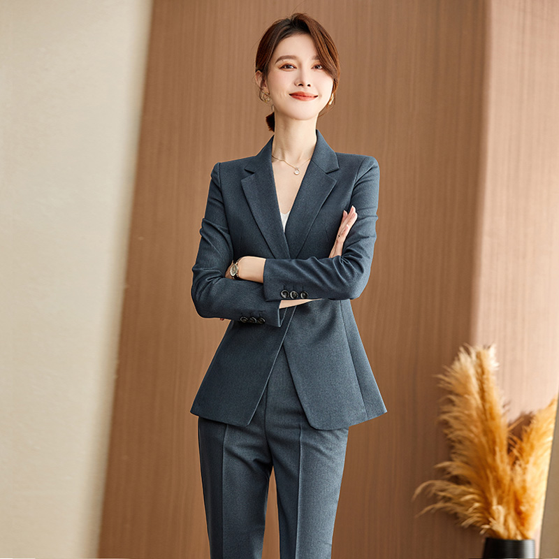 高级感职业装西装套装女灰色2022新款正装气质休闲西服秋冬工作服