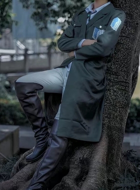 第四季进击的巨人COS调查兵团马莱候补战士军官COSPLAY军绿色全套