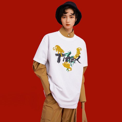 ANGELCHEN新款三虎斗印绣T恤