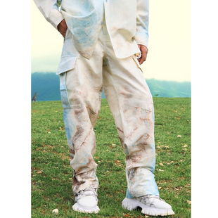 白水臺扎染印花工裝 ANGEL AW24 長褲 CHEN陳安琪