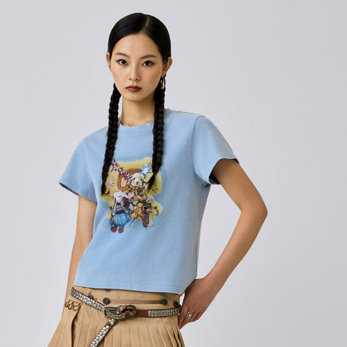ANGEL CHEN设计师品牌陈安琪 AW26 雪怪小羊印花修身T恤