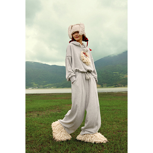 手编绳杂花宽松卫裤 AW24 CHEN陈安琪 ANGEL