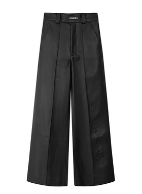 ANGEL CHEN 陈安琪 原创设计F21秋冬皮革压印宽松西装裤