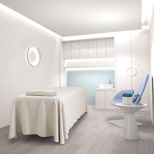 自在之橙美容院床罩网红极简风格一片式弧形底边床罩白色床单纯色