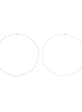 爱迪生珍珠银S925紫色/白色满天星项链4-5mm