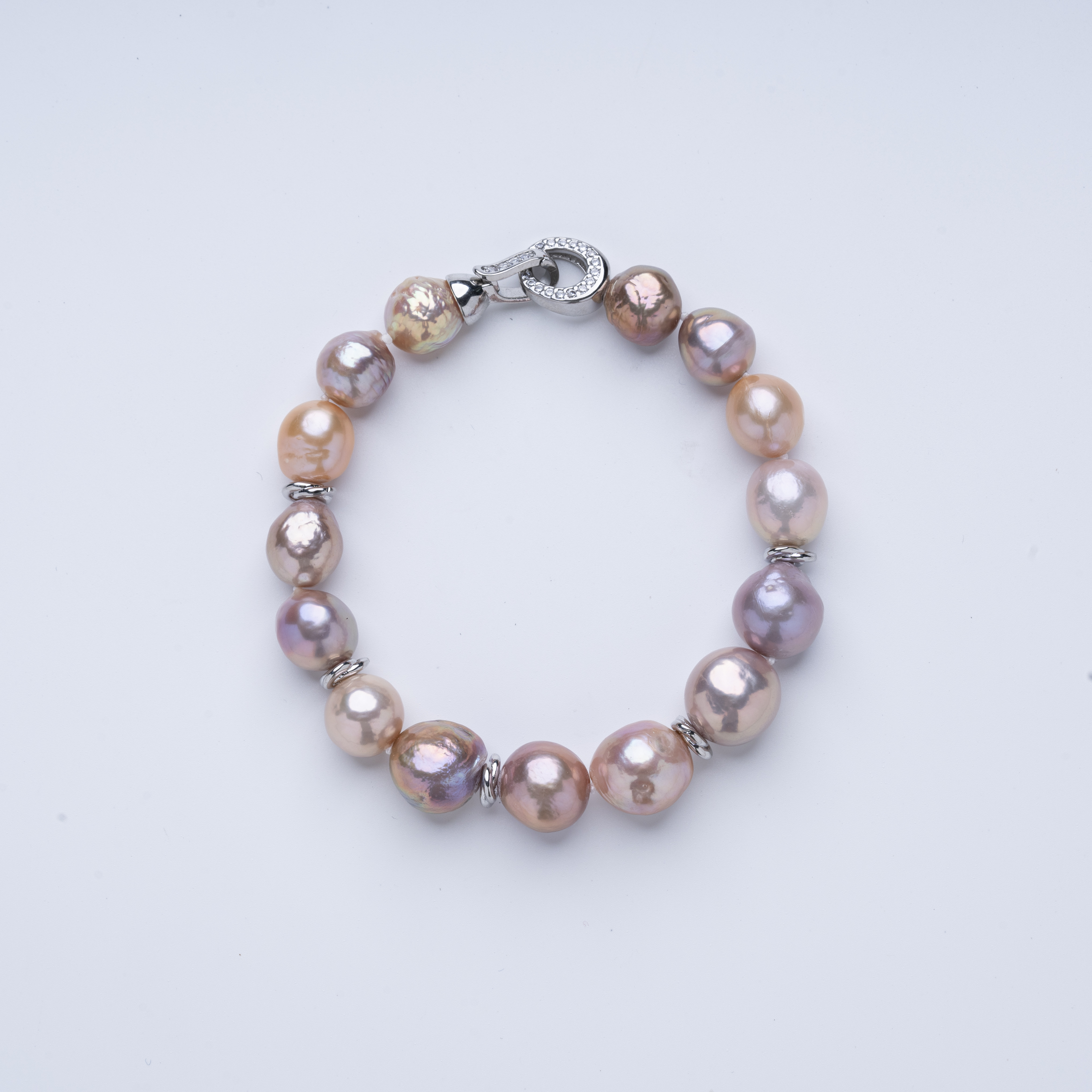 【爱迪生专场】爱迪生珍珠合金糖果色巴洛克珍珠手链10-13mm