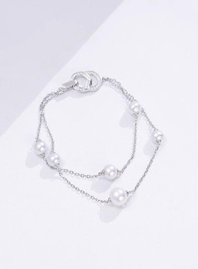 【爱迪生专场】爱迪生珍珠S925银白色珍珠手链6-9mmHLS